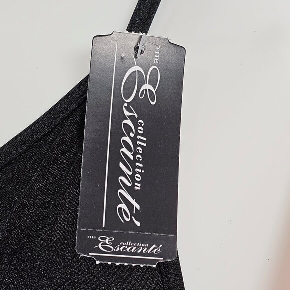 NWT Escante Rhinestone Jewel Black Triangle Bra One Size Dancewear Clubwear - Picture 6 of 8